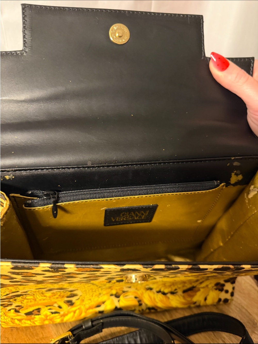 Vintage Gianni Versace Baroque Leopard Medusa Top Handle Bag Strap - Picture 8 of 10